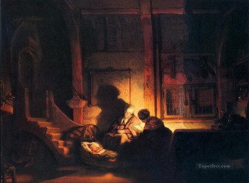 Rembrandt van Rijn Painting - La noche de la sagrada familia Rembrandt